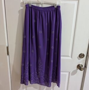 Vintage Purple Beaded Fairy Maxi Skirt